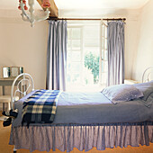 Blue and white country bedroom