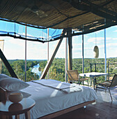 Bedroom with view of game park