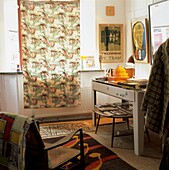 Study filled with Fifties printed textiles and furniture 