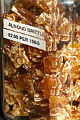 Almond brittle in jar
