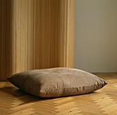 Neutral floor cushion and parquet detailing