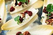 Chicory with roquefort pecans and cranberries