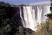 Die Victoriafälle oder Mosi-oa-Tunya in Simbabwe