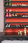 Storage solution for children's shoes in London home   UK