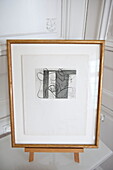Gilt framed artwork in Bordeaux apartment building,  Aquitaine,  France