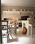 Old-fashioned domestic kitchen with dining table