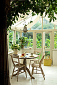 Breakfast in conservatory