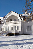 House in winter front view