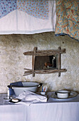 Old fashioned hut interior