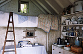 Old fashioned hut interior