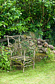 Garden seat in Devon garden
