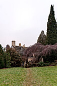 Cheltenham house set in lawned ground Gloucestershire England UK