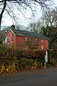 Brick exterior of rural country house Tregaron Wales UK