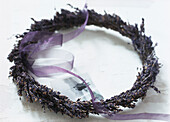 Wreath made from dried lavender flowers