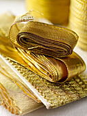Assorted gold ribbon