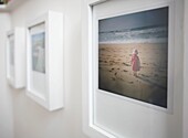 Framed artwork in timber framed beach house