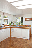 Kitchen with parquet wooden floor London