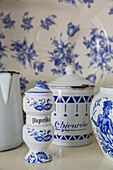Ceramic kitchenware in Yorkshire home England UK