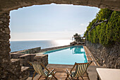 Luxury swimming pool on Amalfi coastline Italy