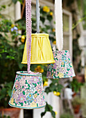 Lampshades hang in conservatory of Isle of Wight home UK