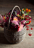 Basket of Autumn flowers