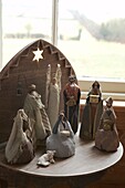 Nativity scene on a window sill