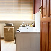 Neutral bathroom with large window