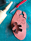 Gingerbread man made from air-drying modelling clay