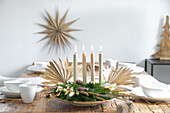 DIY Advent wreath with dried grasses