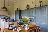 Modernized open kitchen in an English country house from the 17th century
