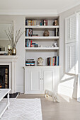 Alcove shelf in the classic white living room