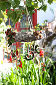 Hanging wreath decorated with berries