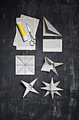 DIY origami stars made from book pages