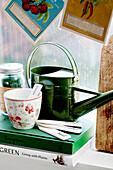 Mug, herb labels and watering can