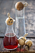 DIY bottle stoppers made from wooden balls