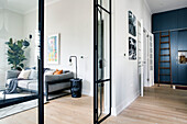 Glass door and modern living room