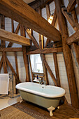 Bathroom with bathtub in converted windmill