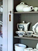Cupboard with antique crockery collection