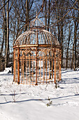 Pavilion in a snowy setting