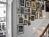 Wall decoration, family photos in various frames