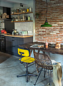 Industrial-style kitchen and dining area