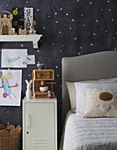 Children's room with star wallpaper and decorations