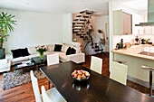 Open-plan living area, single-family house, Hamburg, Germany