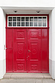  Red antique front door 