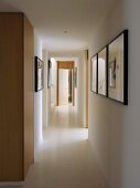 Corridor with pictures on wall (Villa Bamboo, Southern France)