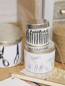 Tins for storing office utensils
