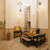 Der schlichte Küchenraum eines Hotels im orientalischen Raum