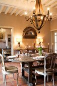 Dining room in house in country