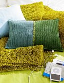 Crocheted cushions & blanket