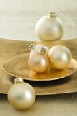 Christmas tree baubles as table decoration